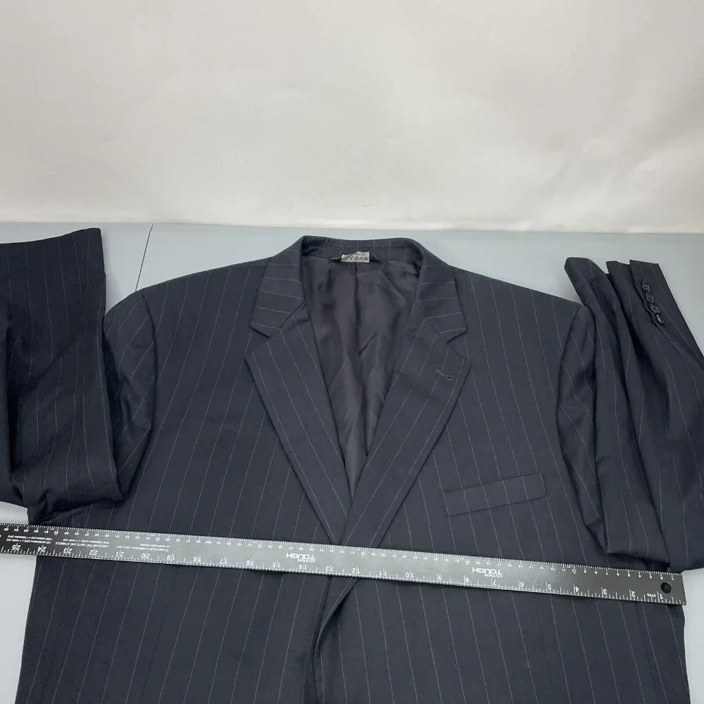 Jos A Bank Blazer Sport Coat Suit Jacket Gordon Wool Striped Black Mens 50L